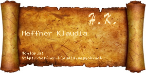 Heffner Klaudia névjegykártya